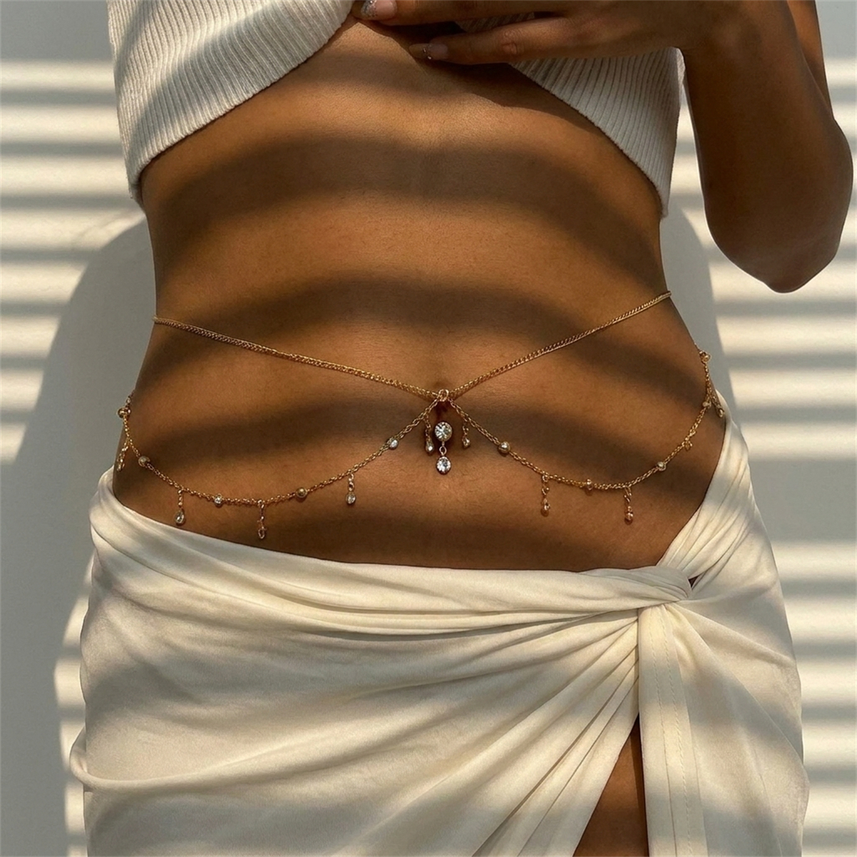 Body Jewelry Y2K - Exotic Sexy Criss Cross Fake Navel