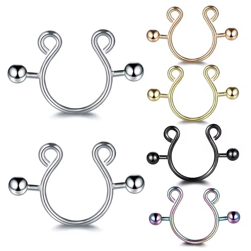 Body Jewelry Nipple Rings - 【SA】2Pcs Stainless Steel Nipple Rings Piercing
