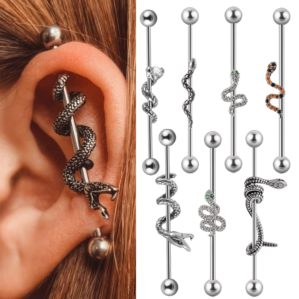 Body Jewelry Industrial - 1PC 316L Surgical Steel 14G Snake