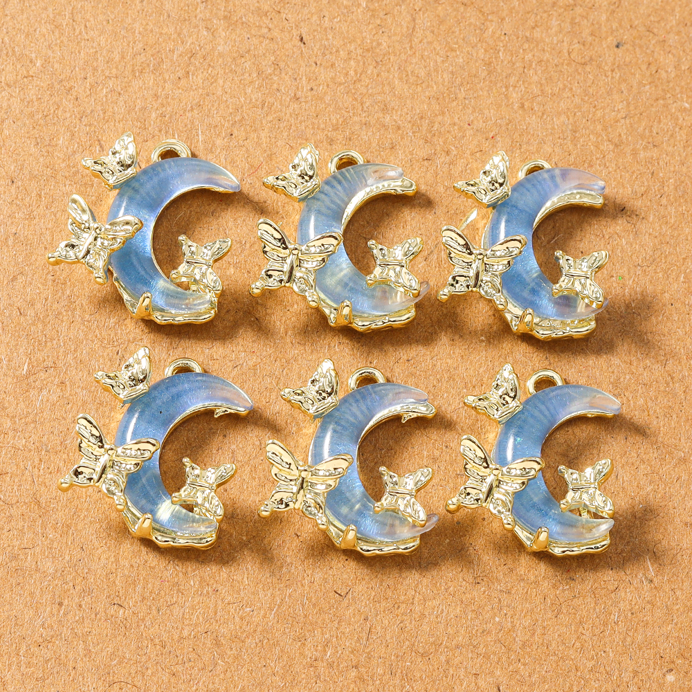 Body Jewelry Y2K - 5pcs Delicate Butterfly Crystal Moon Charms