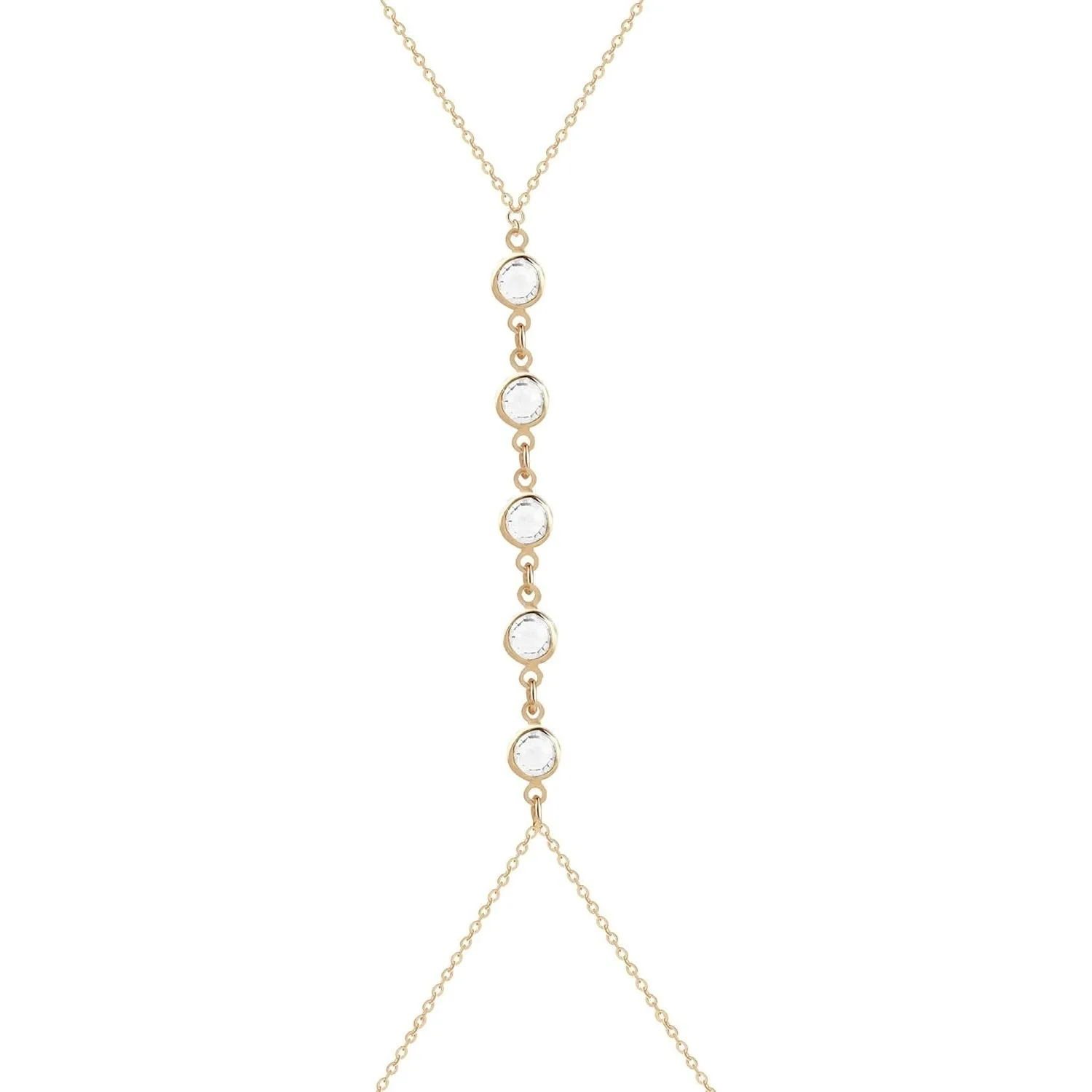 Body Jewelry Art - Summer Beach Crystal Belly Waist Chain,