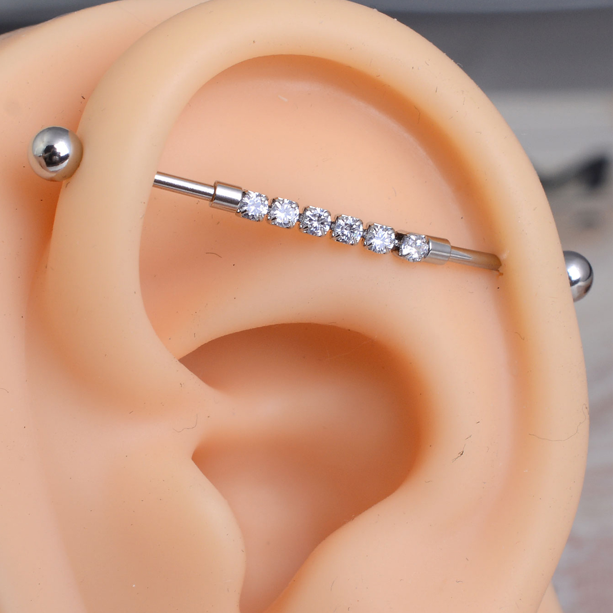 Industrial Barbell Long - 1PC Stainless Steel Long Industrial Ear