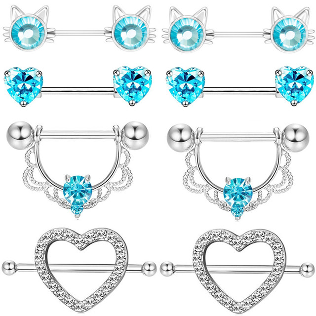 4Pair Butterlfy Nipple Piercin - đánh giá và giá Body Jewelry Nipple Rings