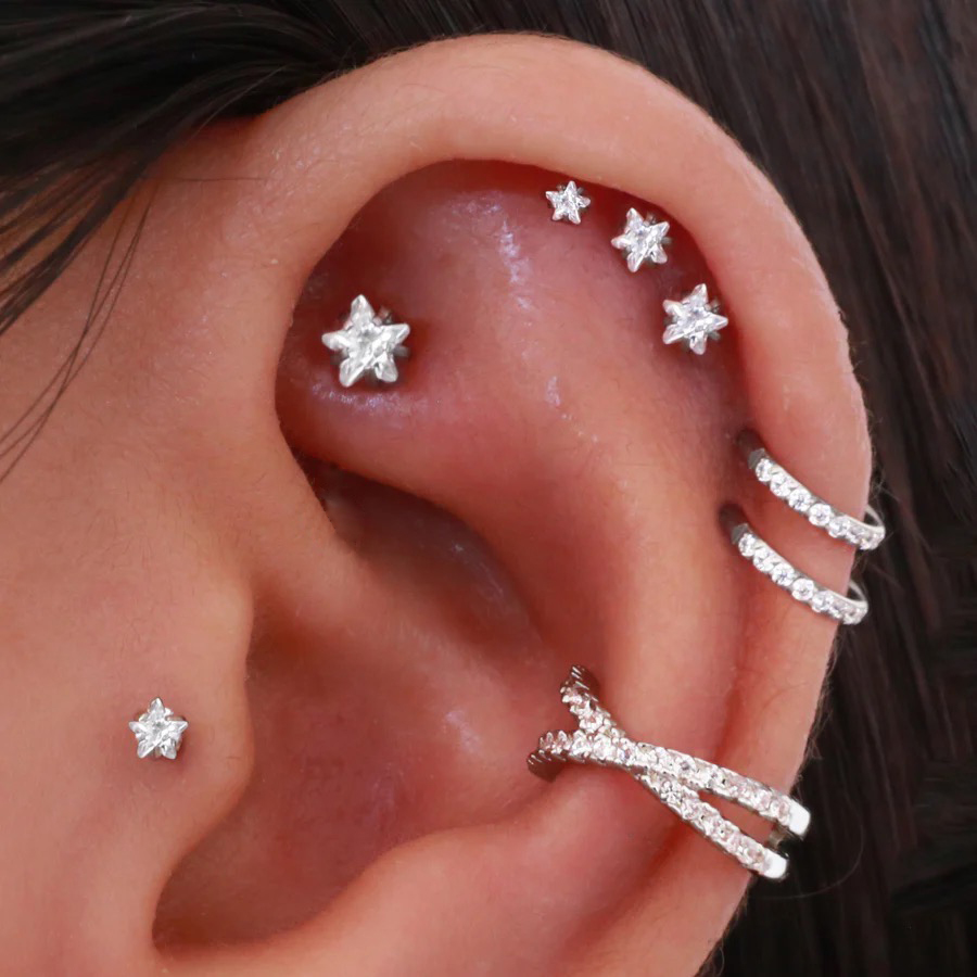 Helix Piercing Star Earrings W - đánh giá và giá Body Jewelry Trend