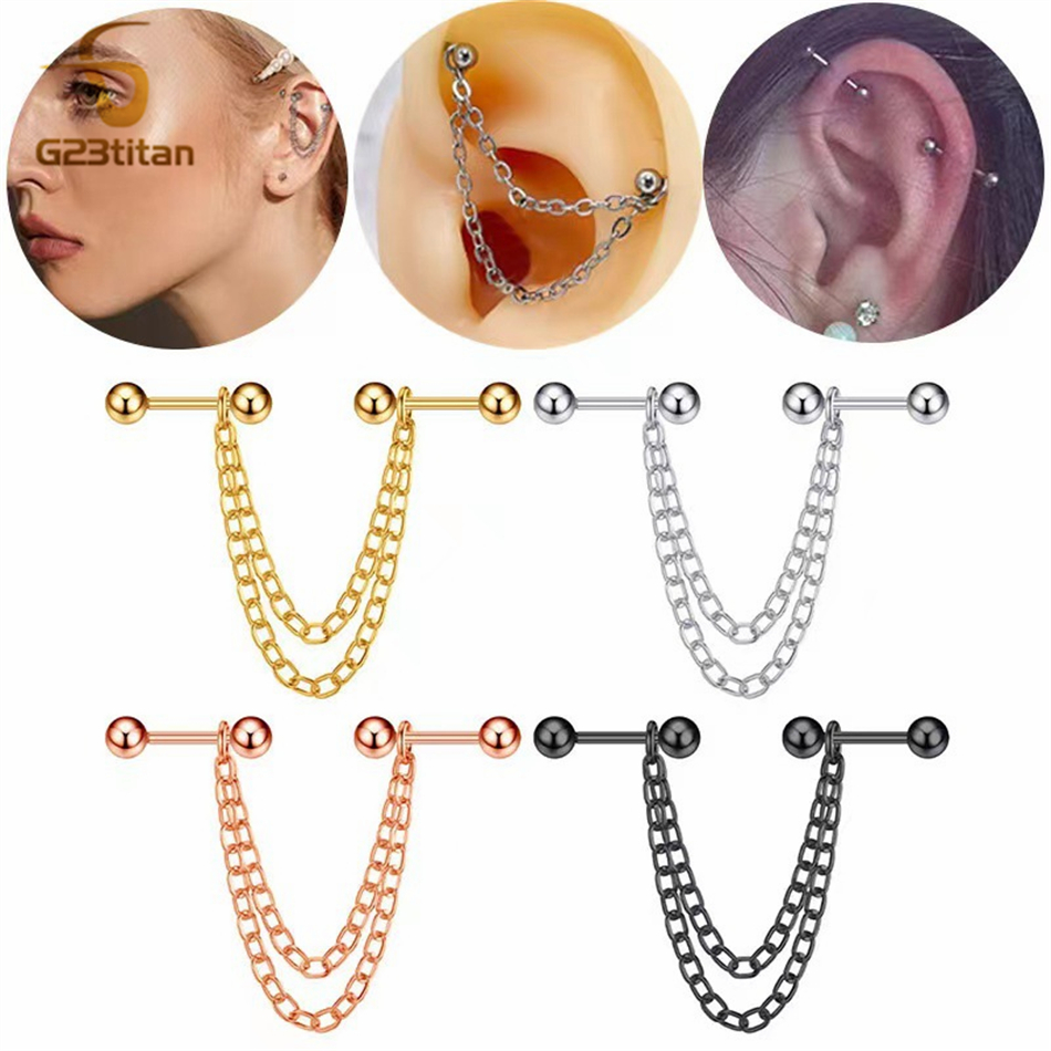 16G Industrial Earrings With C - đánh giá và giá Body Jewelry Industrial