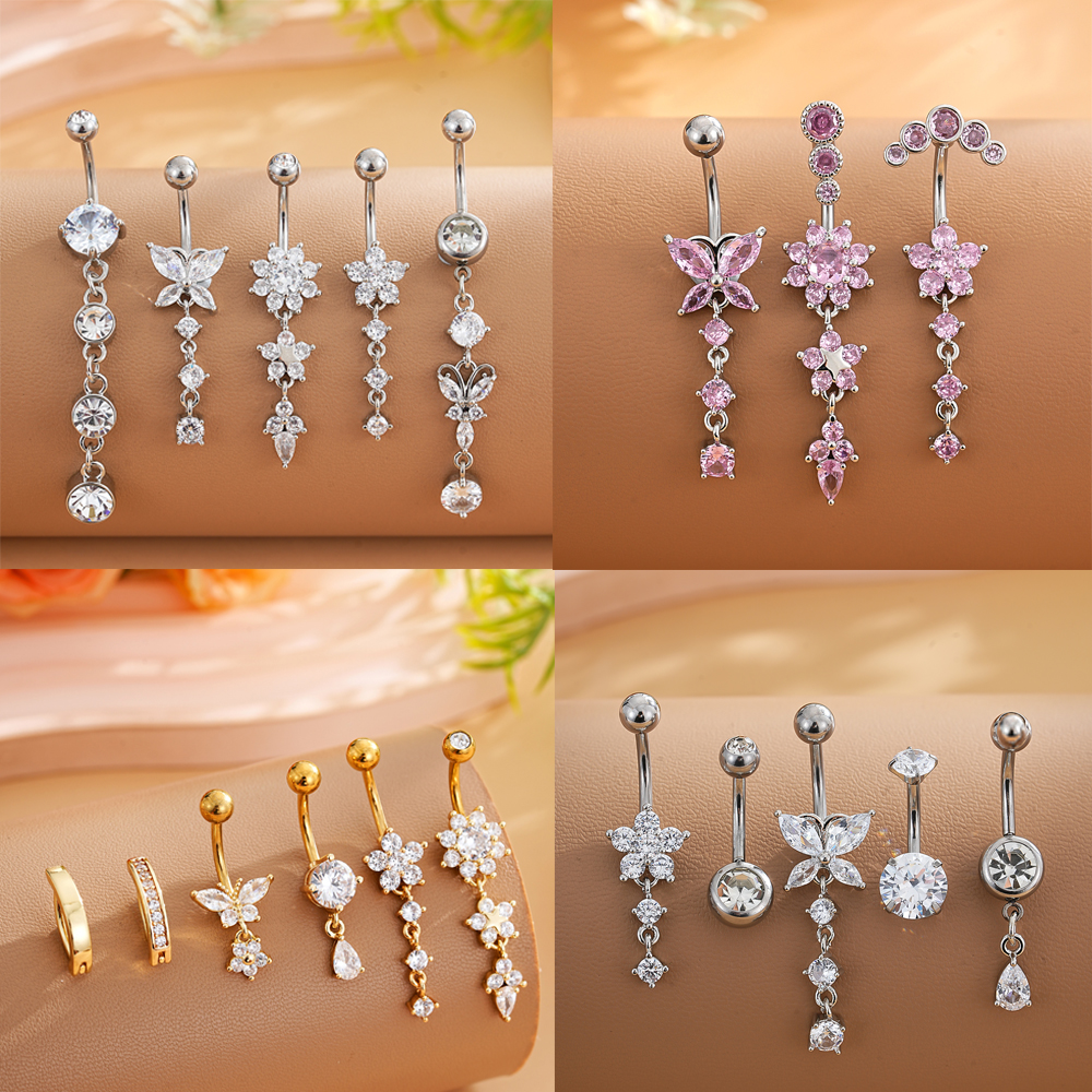 3-8pcs/lot Mixed-Style Belly B - đánh giá và giá Belly Bar Titanium