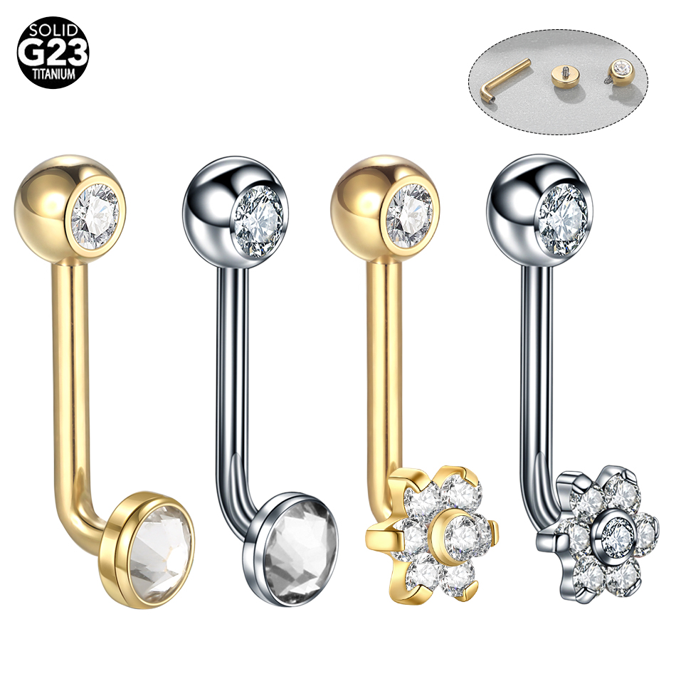 10pcs/lot Titanium Zircon Chri - đánh giá và giá Belly Bar Titanium