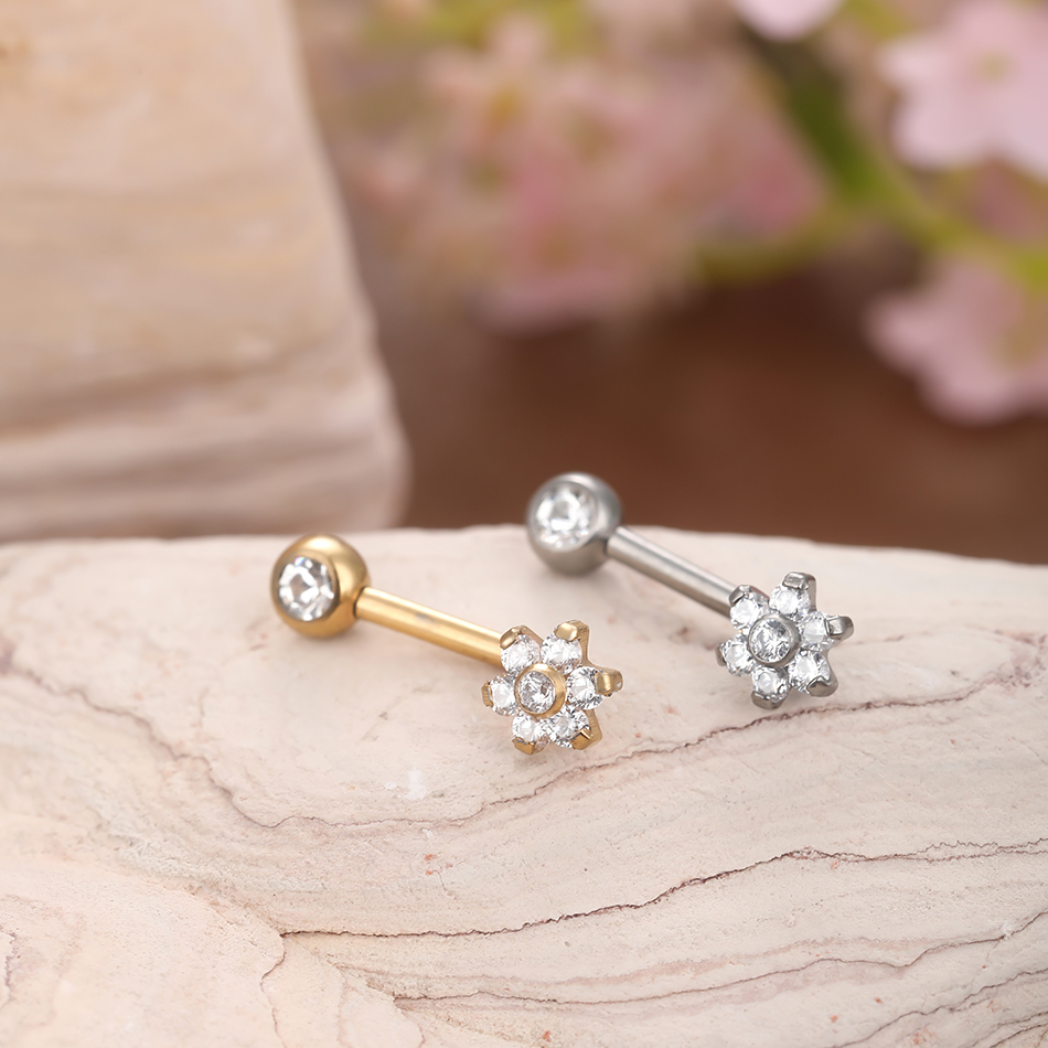 10pcs/lot Titanium Zircon Chri - đánh giá và giá Belly Bar Titanium