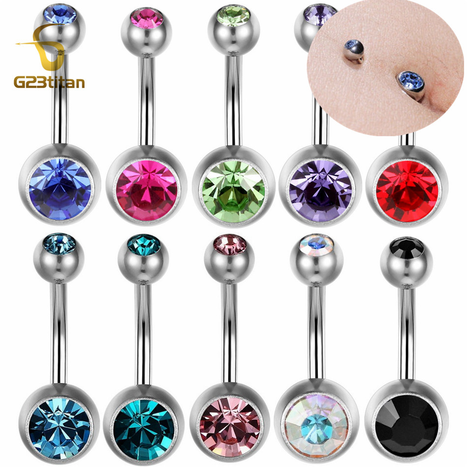 G23Titian 14G 8mm 10mm 12mm Su - đánh giá và giá Belly Bar Titanium