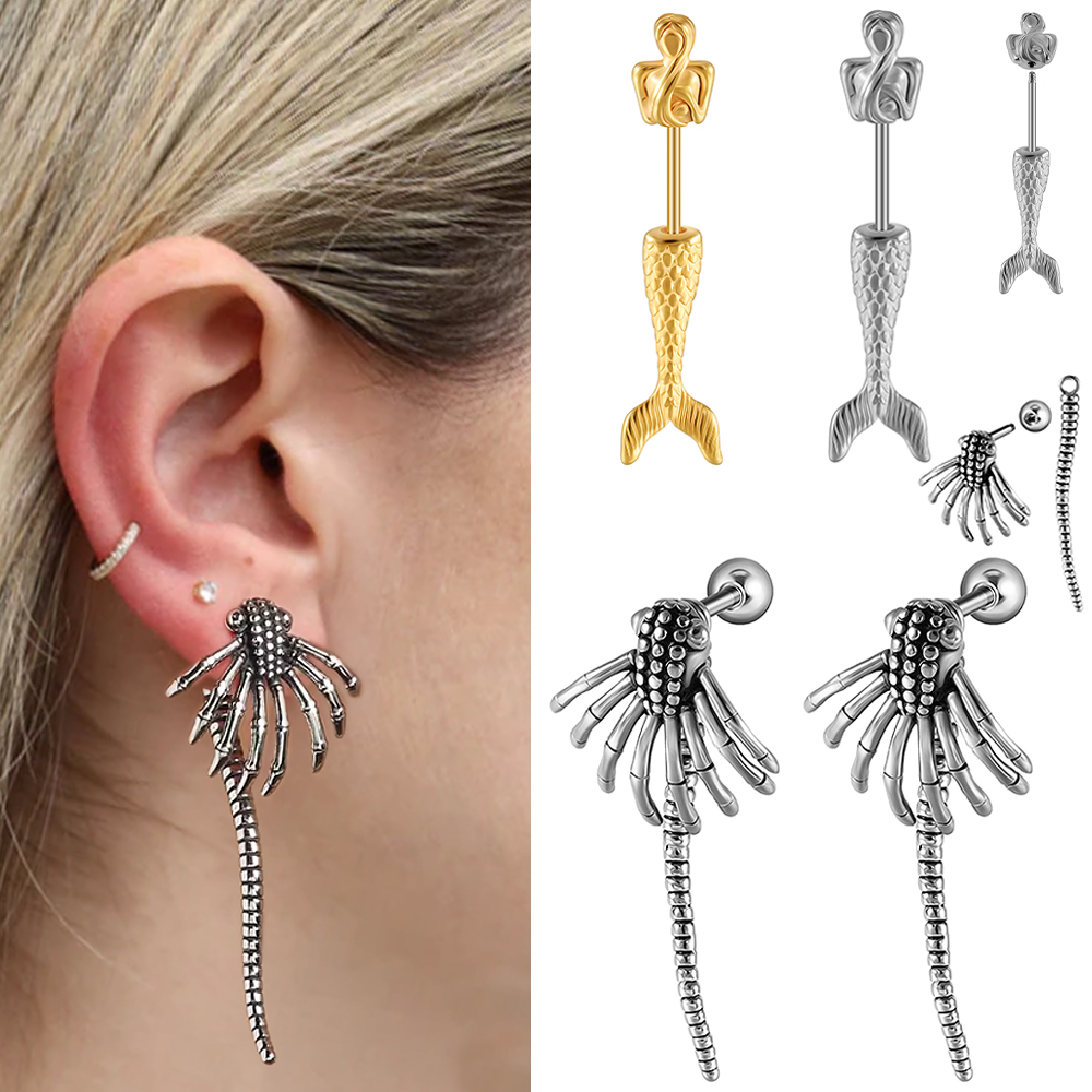 1-2PCS Retro Monster Spider St - đánh giá và giá Body Piercing Quality Jewelry