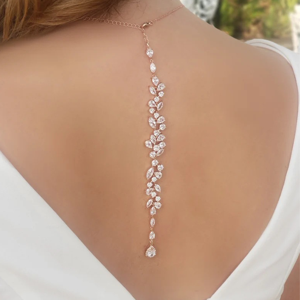 Crystal Leaf Backdrop Necklace - đánh giá và giá Body Jewelry Art