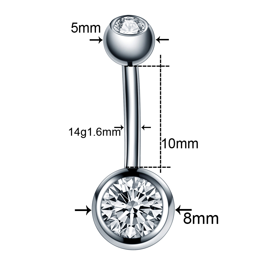 10Pcs /Lot 14G Titanium Navel  - đánh giá và giá Belly Bar Titanium