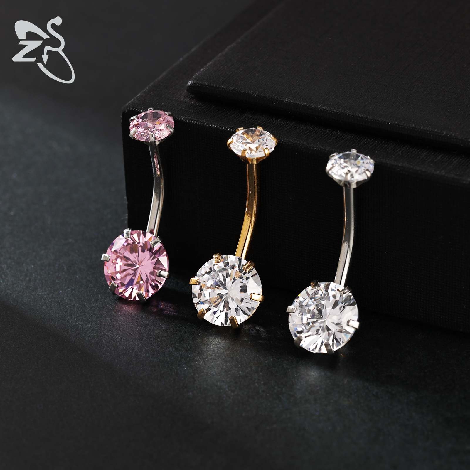 ZS 1 Piece 14G Stainless Steel - đánh giá và giá Belly Bar Titanium