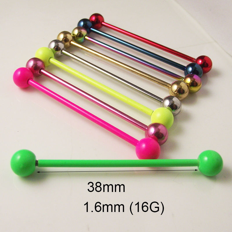 2 Pieces 14G 1.6mm Tongue Ring - đánh giá và giá Industrial Barbell Long