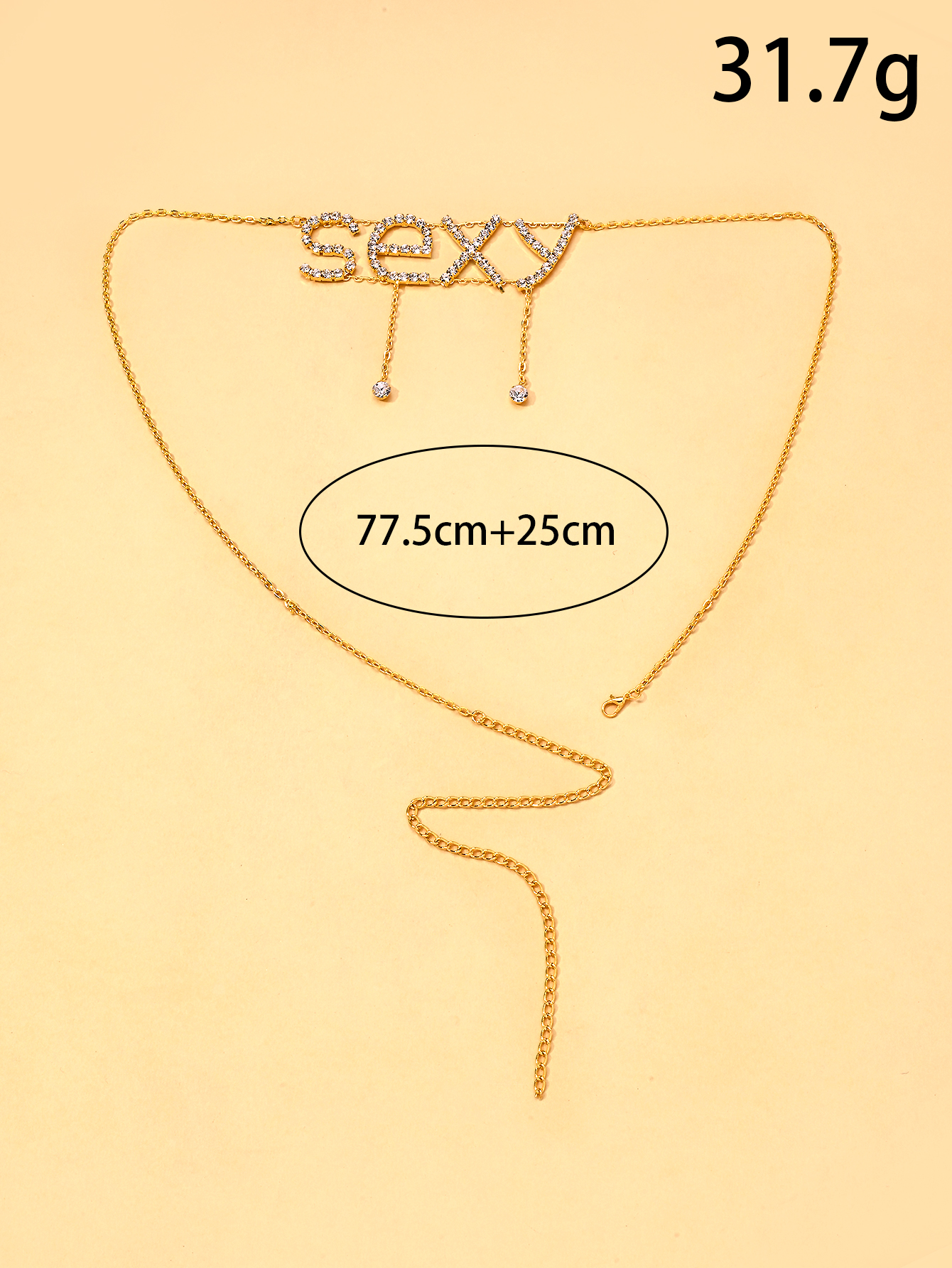 Rhinestone Sexy Letter Double  - đánh giá và giá Body Jewelry Y2K