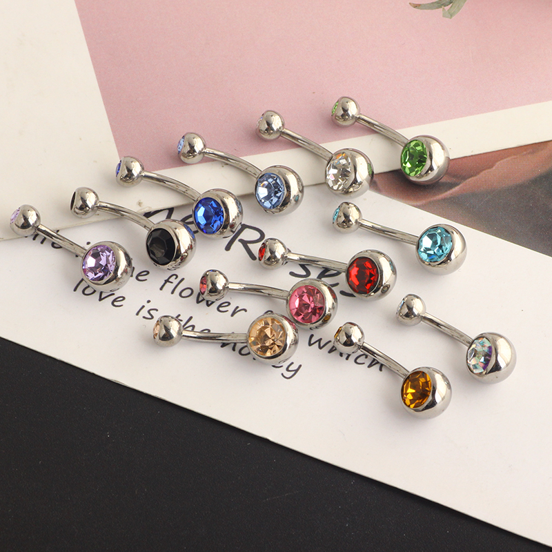 G23 Titanium Double Gem belly  - đánh giá và giá Body Piercing Quality Jewelry