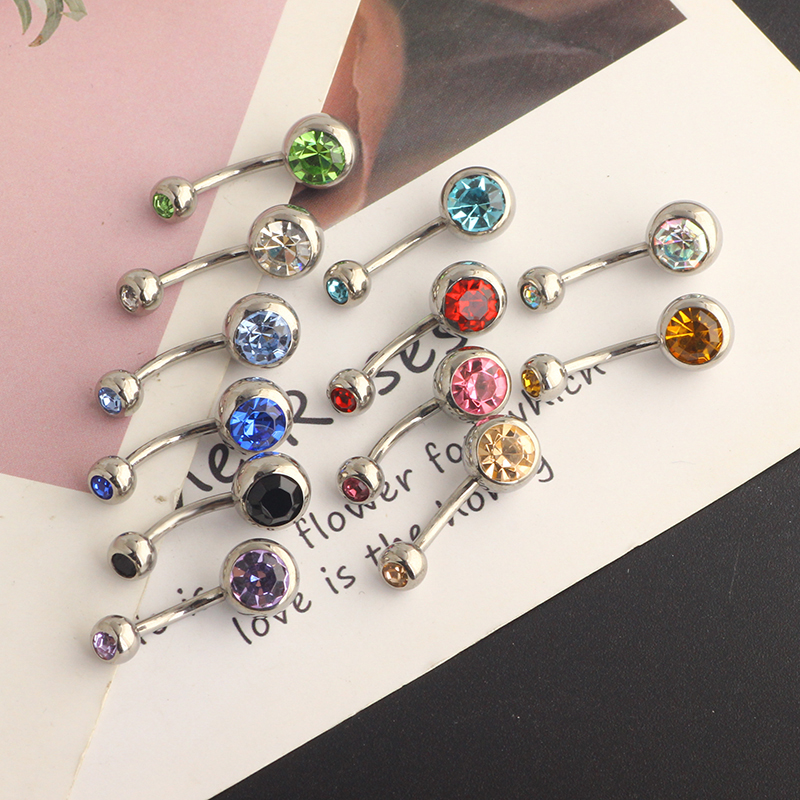 G23 Titanium Double Gem belly  - đánh giá và giá Body Piercing Quality Jewelry
