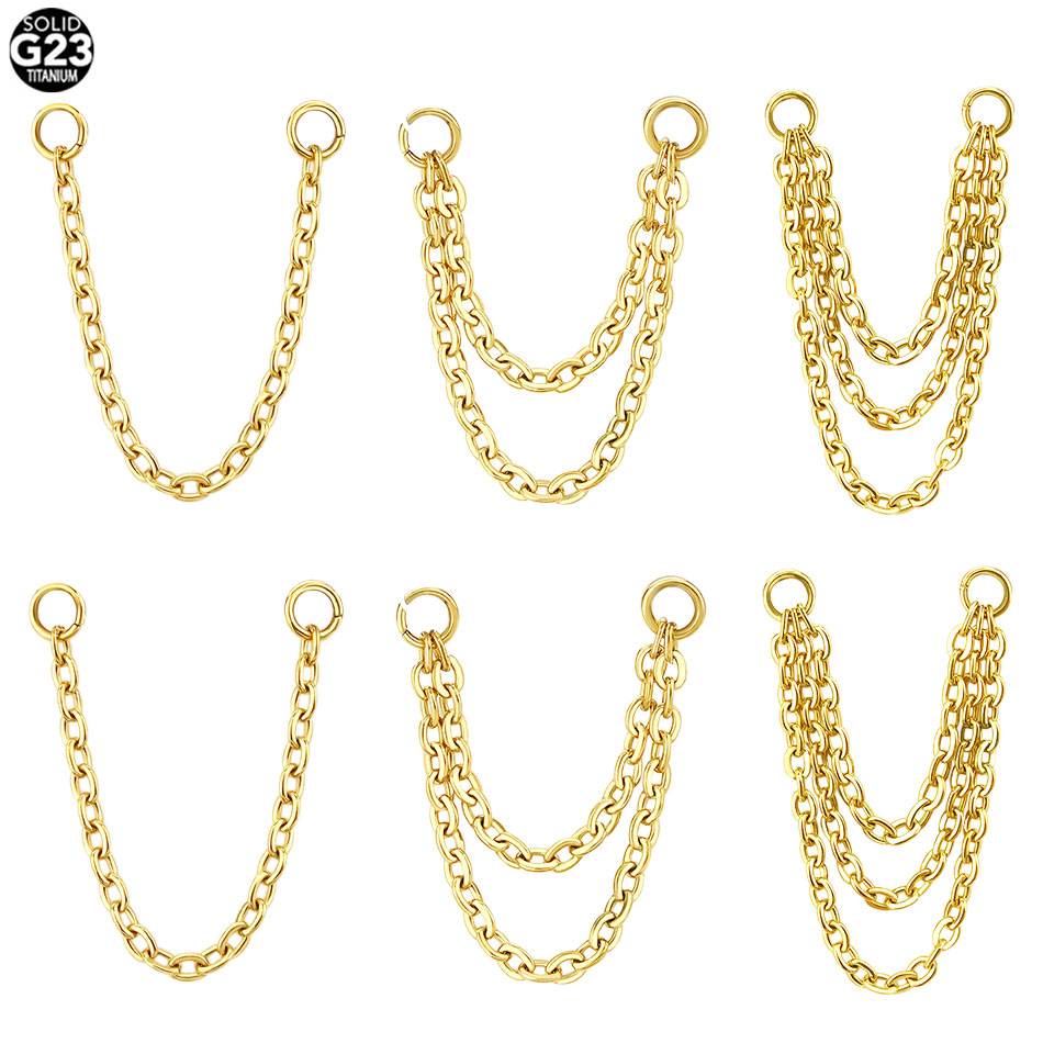 1/5PCS Titanium Double Chain f - đánh giá và giá Body Jewelry Industrial