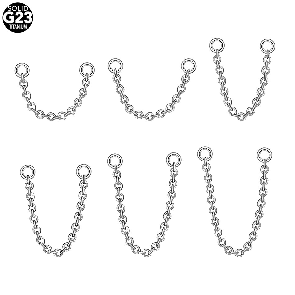 1/5PCS Titanium Double Chain f - đánh giá và giá Body Jewelry Industrial