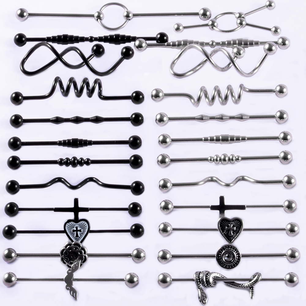 1Pcs Surgical Steel Snake Indu - đánh giá và giá Body Jewelry Industrial