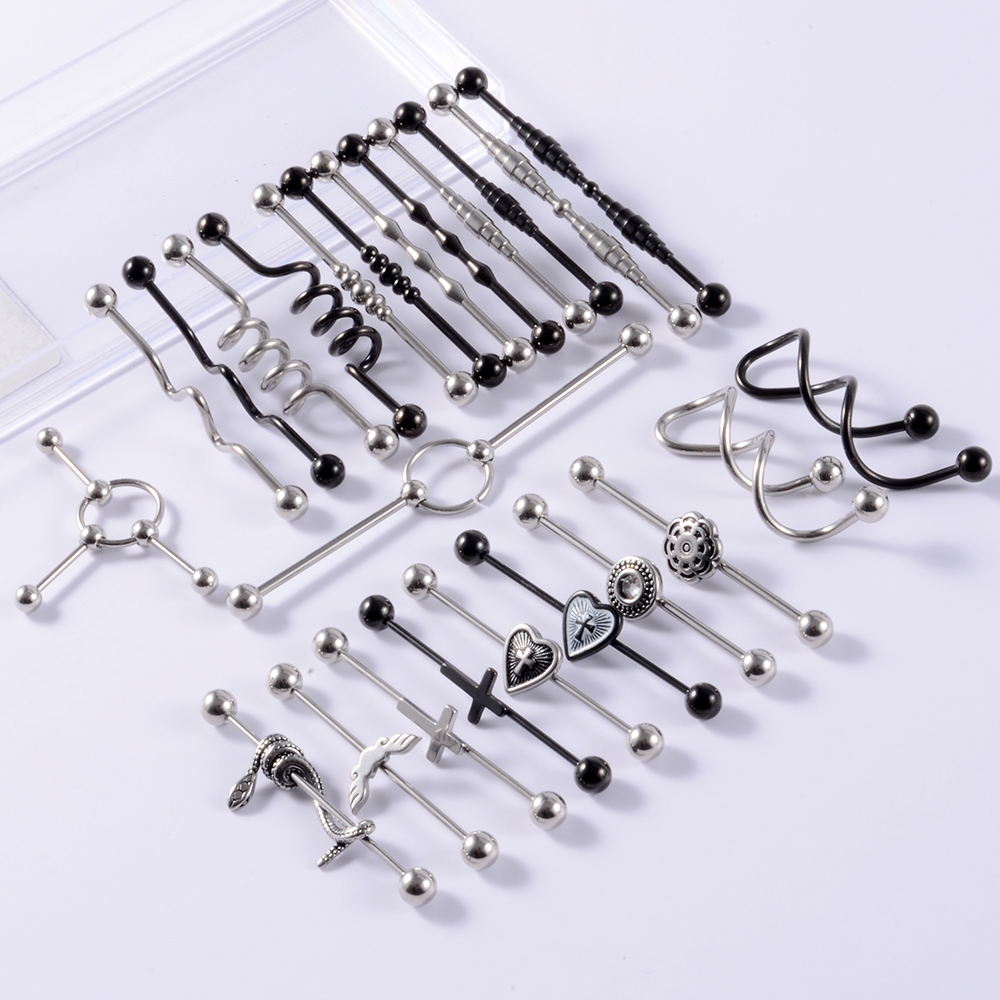1Pcs Surgical Steel Snake Indu - đánh giá và giá Body Jewelry Industrial