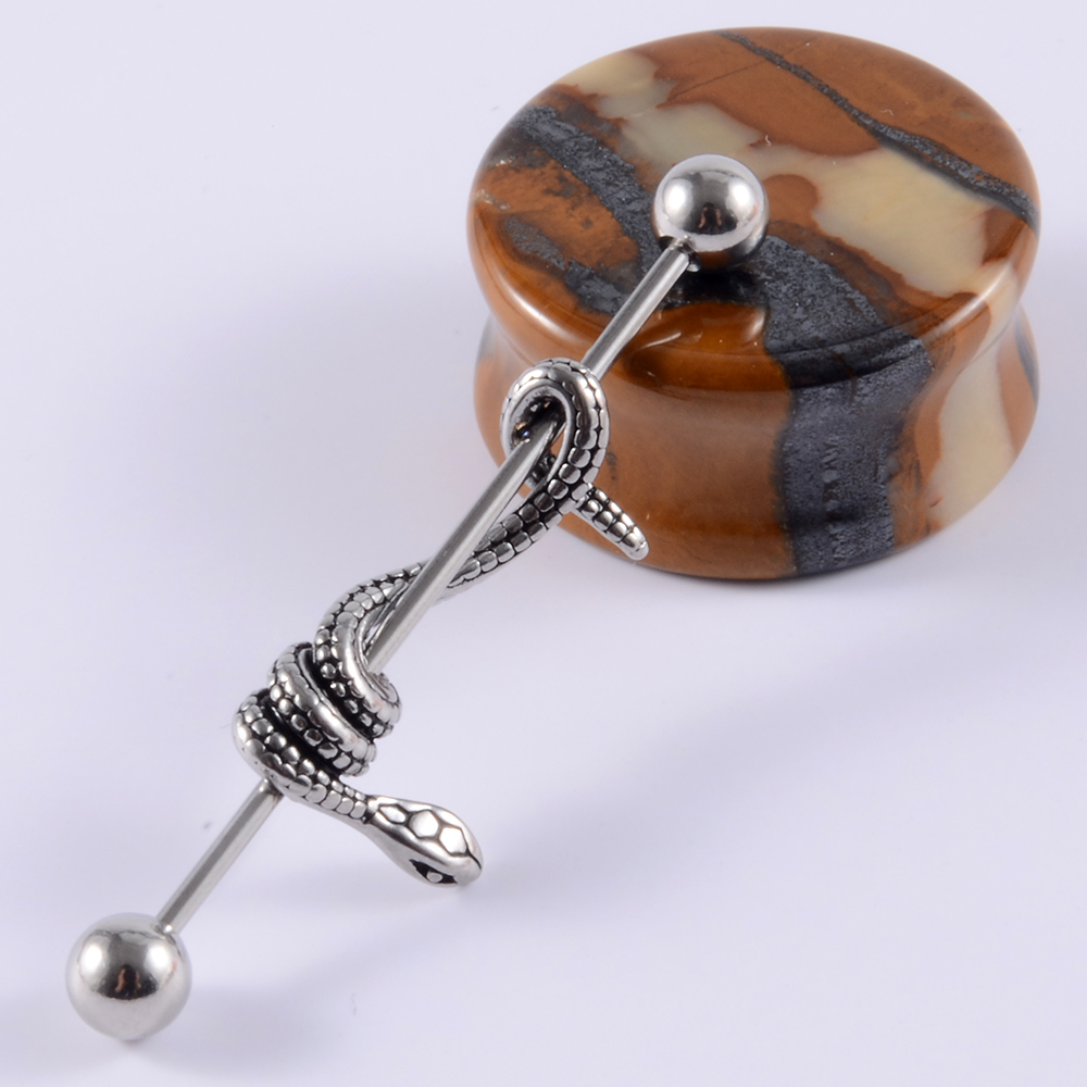 1Pcs Surgical Steel Snake Indu - đánh giá và giá Body Jewelry Industrial