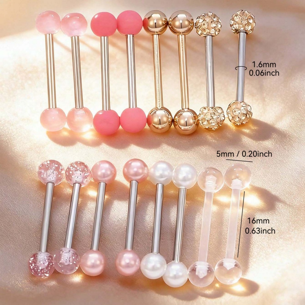 16pcs Assorted Color Ball Styl - đánh giá và giá Body Jewelry Nipple Rings