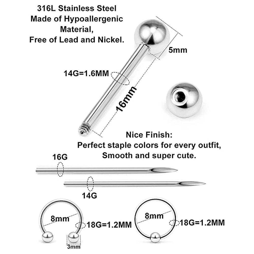 Piercing Kit Stainless Steel E - đánh giá và giá Body Jewelry Industrial