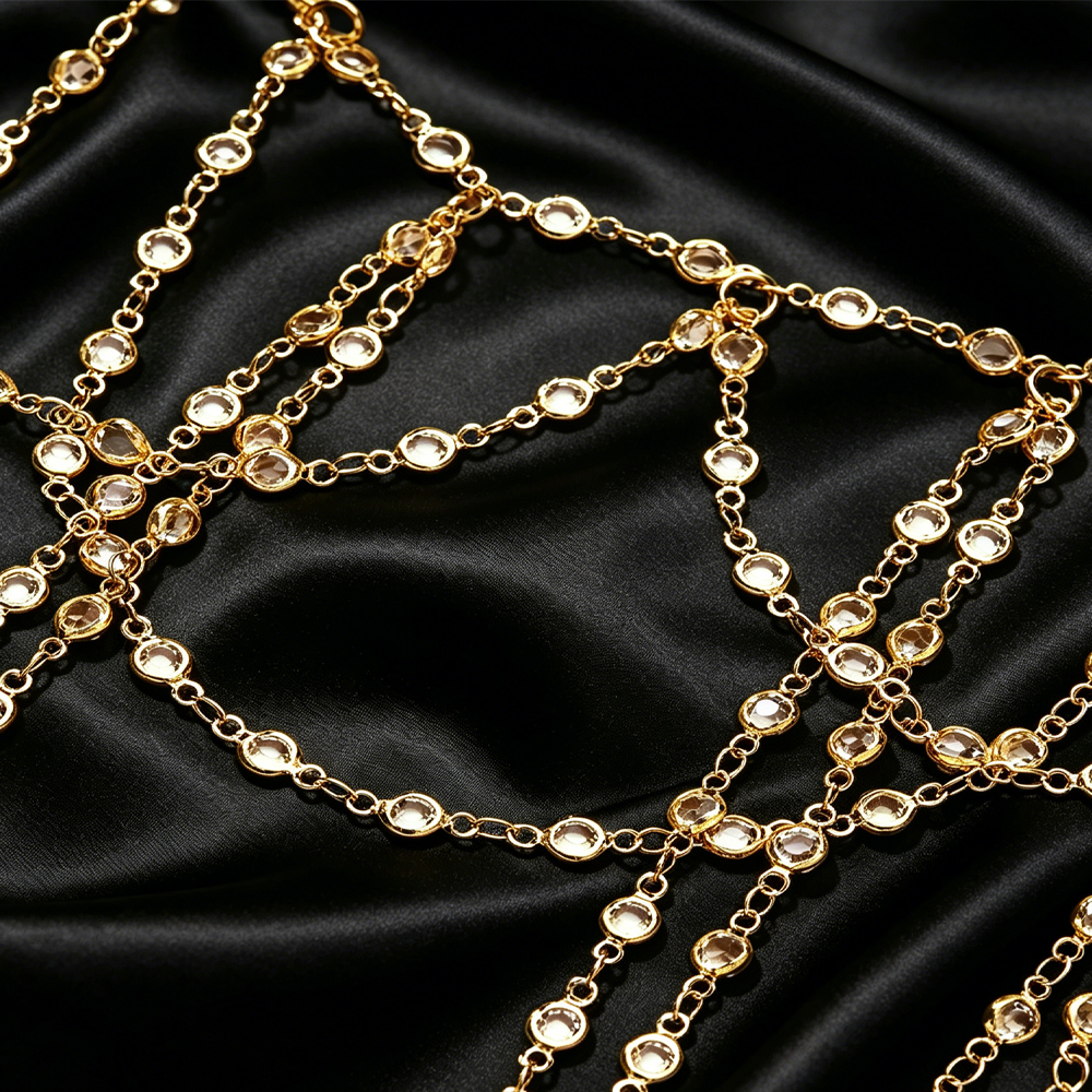 Elegant Rhinestone Shoulder Ch - đánh giá và giá Body Jewelry Art