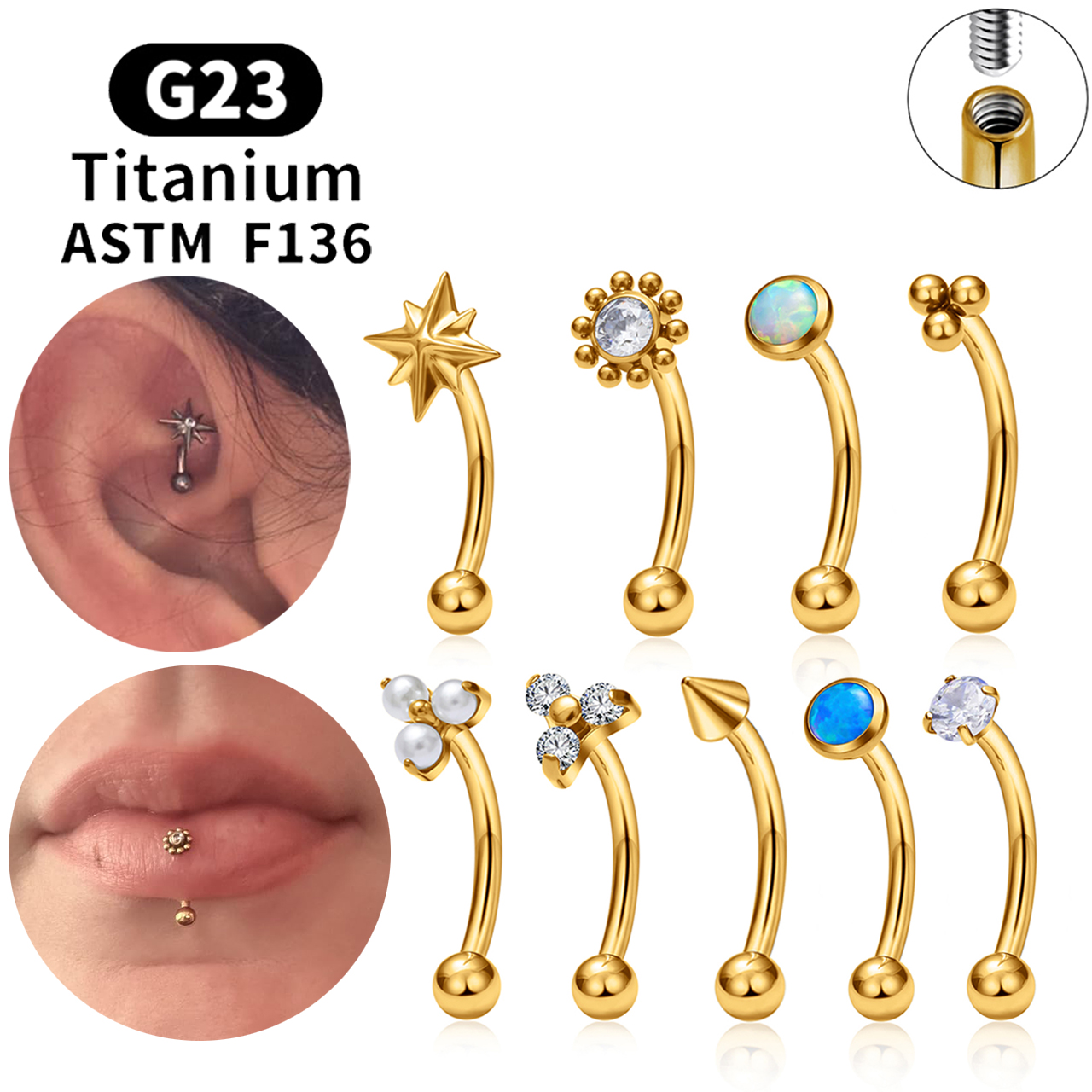 ASTM F136 Titanium Hexagram Ro - đánh giá và giá Belly Bar Titanium