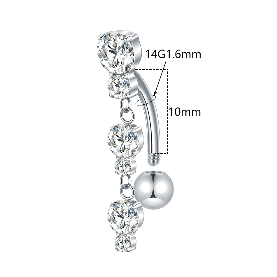 1/5PCS Titanium Reversed Bar C - đánh giá và giá Belly Bar Titanium